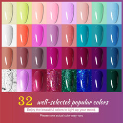 JODSONE 32-color gel polish set for versatile season-long nail design options
