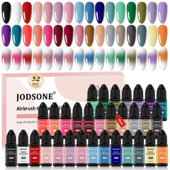 JODSONE 32-color airbrush gel bottle close-up for vivid at-home nail art