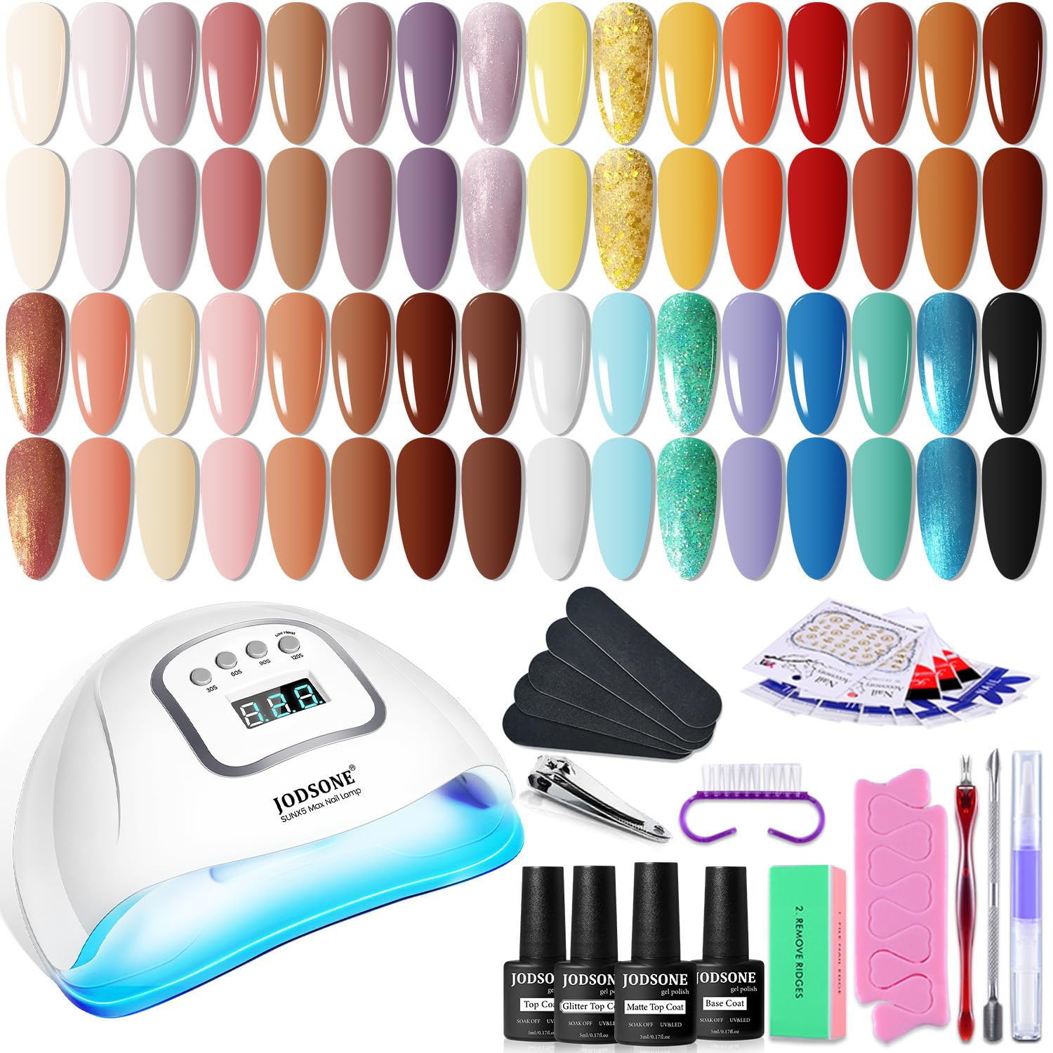 JODSONE gel nail polish kit with UV lamp for convenient home manicure