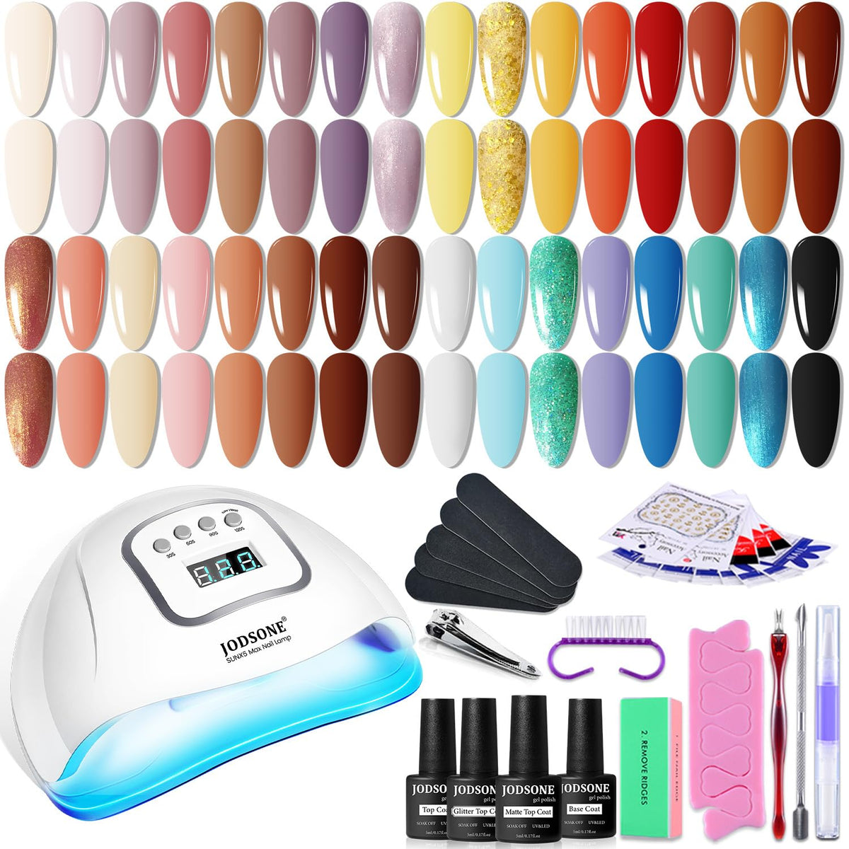 JODSONE gel nail polish kit with UV lamp for convenient home manicure