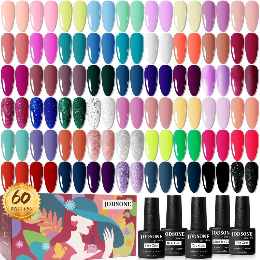 JODSONE gel nail polish starter kit front view with diverse color options for versatile looks
