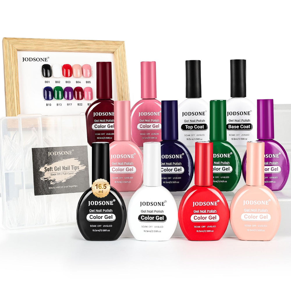 JODSONE gel nail polish kit with 12 bottles for at-home salon color.