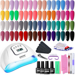 JODSONE gel nail polish kit with 32 colors for versatile DIY manicures.