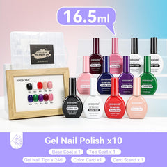 JODSONE gel polish color swatches show ten chic shades.