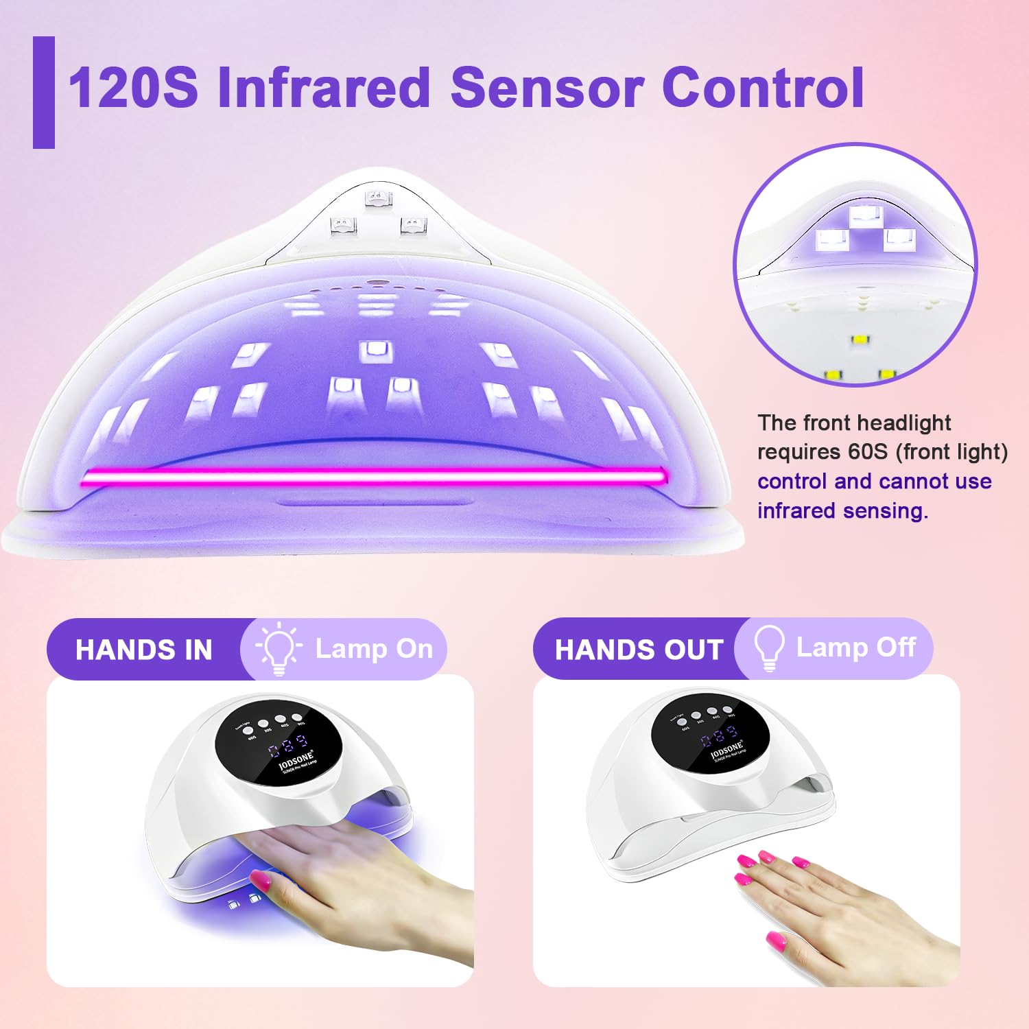 JODSONE U-V LED Nail Lamp full-hand drying mode handles a full manicure