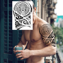 JOEHAPY NEZAR black dragon totem sleeve tattoo for bold tribal flair