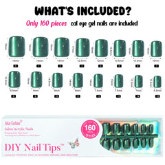 Jofay Bt Art Box Chameleon Cat Eye nails ready-to-apply with included glue