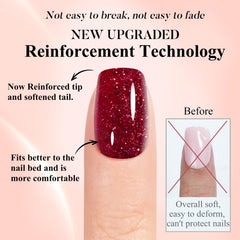 Jofay Fashion champagne glitter nails provide soft shine.