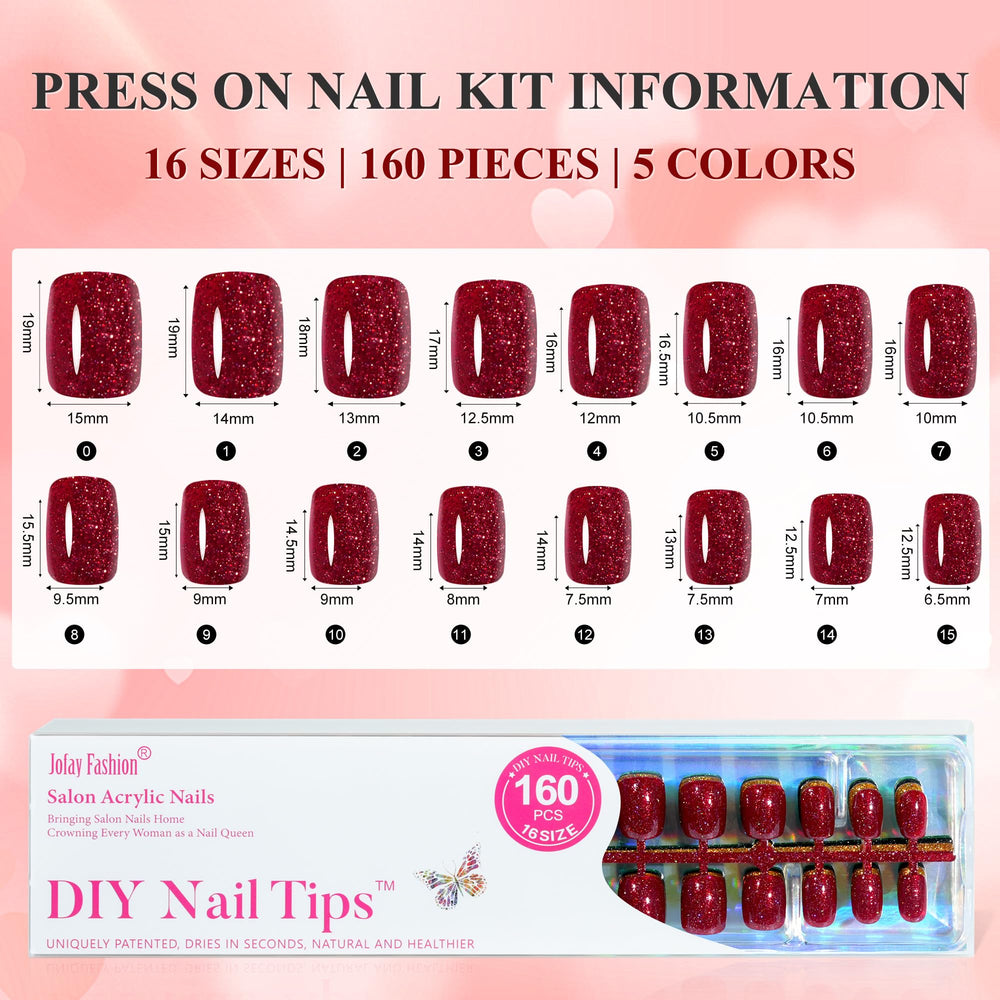 Jofay Fashion travel case with press-on nails for on the go use.