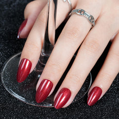 Jofay Fashion 160-pcs red cat-eye press-on nails for versatile sizing