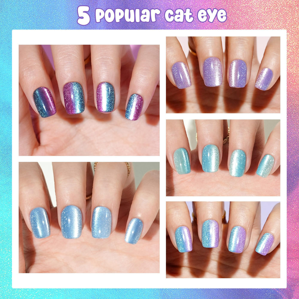 Jofay Fashion cat eye nails in bold ombre for wedding or party looks
