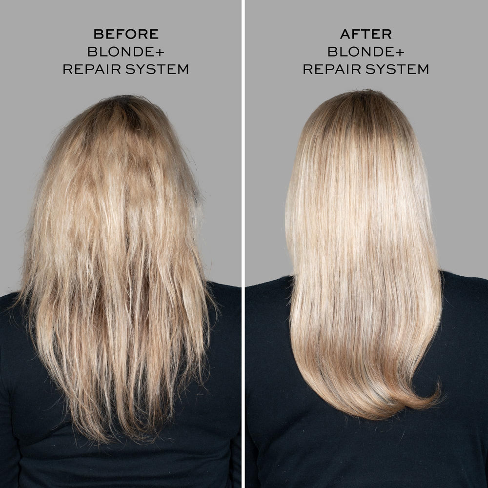 John Frieda Blonde Repair Shampoo label closeup highlighting vegan, dye-free care