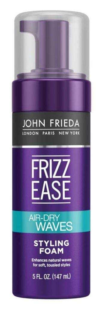John Frieda Dream Air-Dry Waves Foam application image shows quick styling.