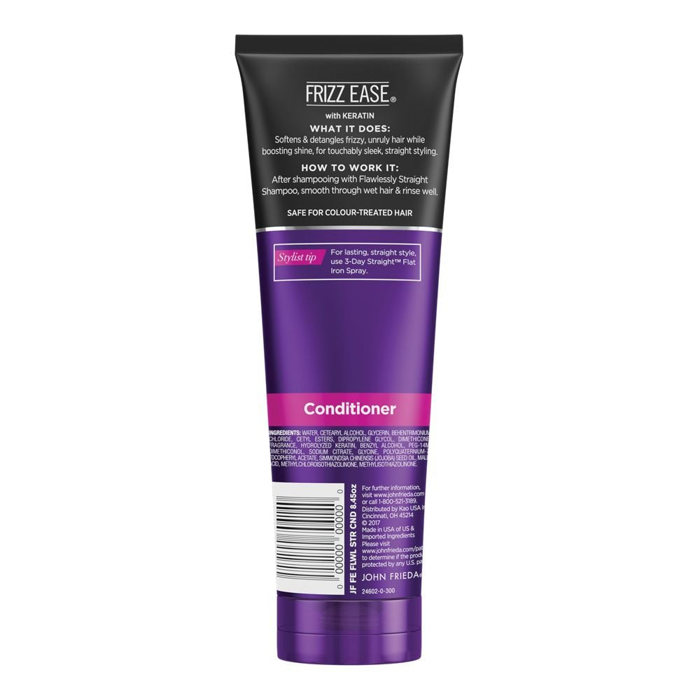 John Frieda Frizz Ease Flawlessly Straight Conditioner tube with keratin oil emphasis