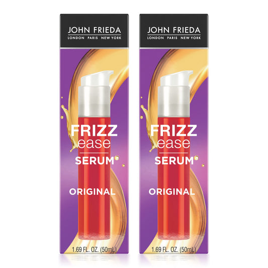 John Frieda Frizz Ease Original Serum bottle showing frizz control and shine
