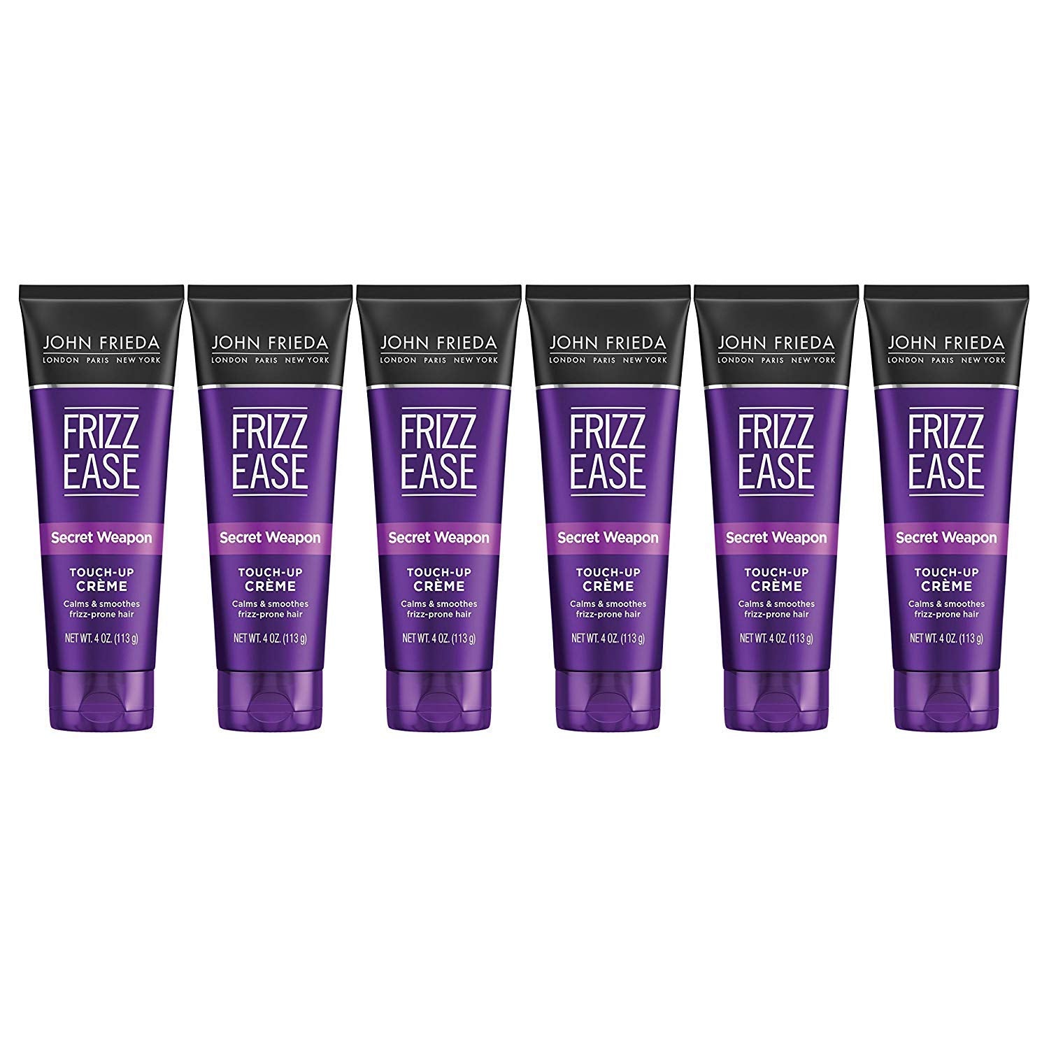 John Frieda Frizz Ease Touch-Up Crème bottle close-up for quick frizz control.