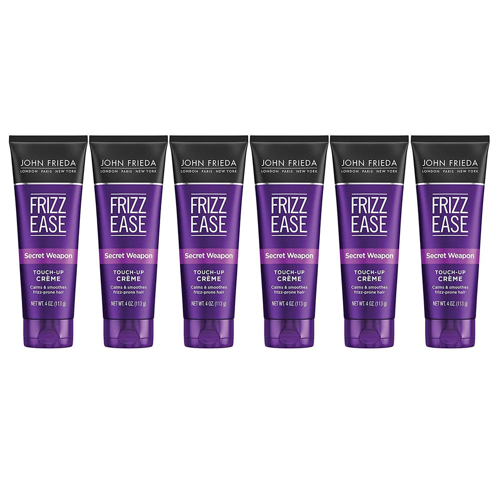 John Frieda Frizz Ease Touch-Up Crème bottle close-up for quick frizz control.
