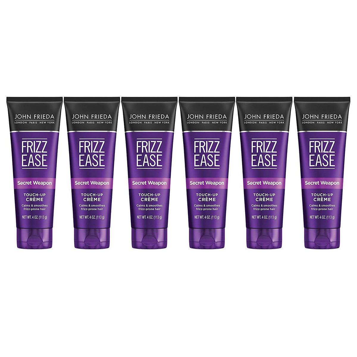 John Frieda Frizz Ease Touch-Up Crème bottle close-up for quick frizz control.