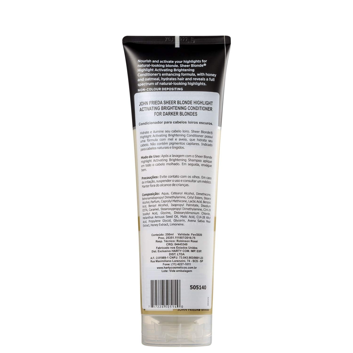 John Frieda Sheer Blonde Brightening Conditioner applied to hair for vibrant tones.