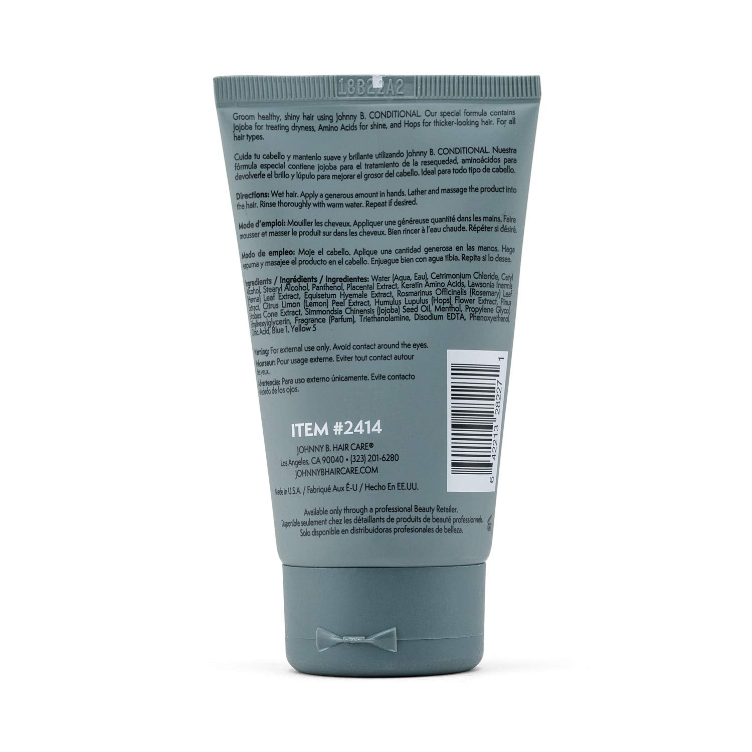 JOHNNY B. Conditional Conditioner pack of two bottles on display for post-treatment care.