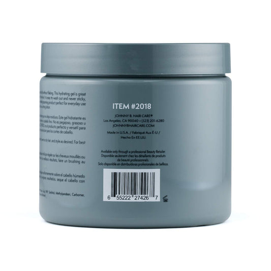JOHNNY B. Control alcohol-free gel texture close-up showing smooth, non-sticky finish.