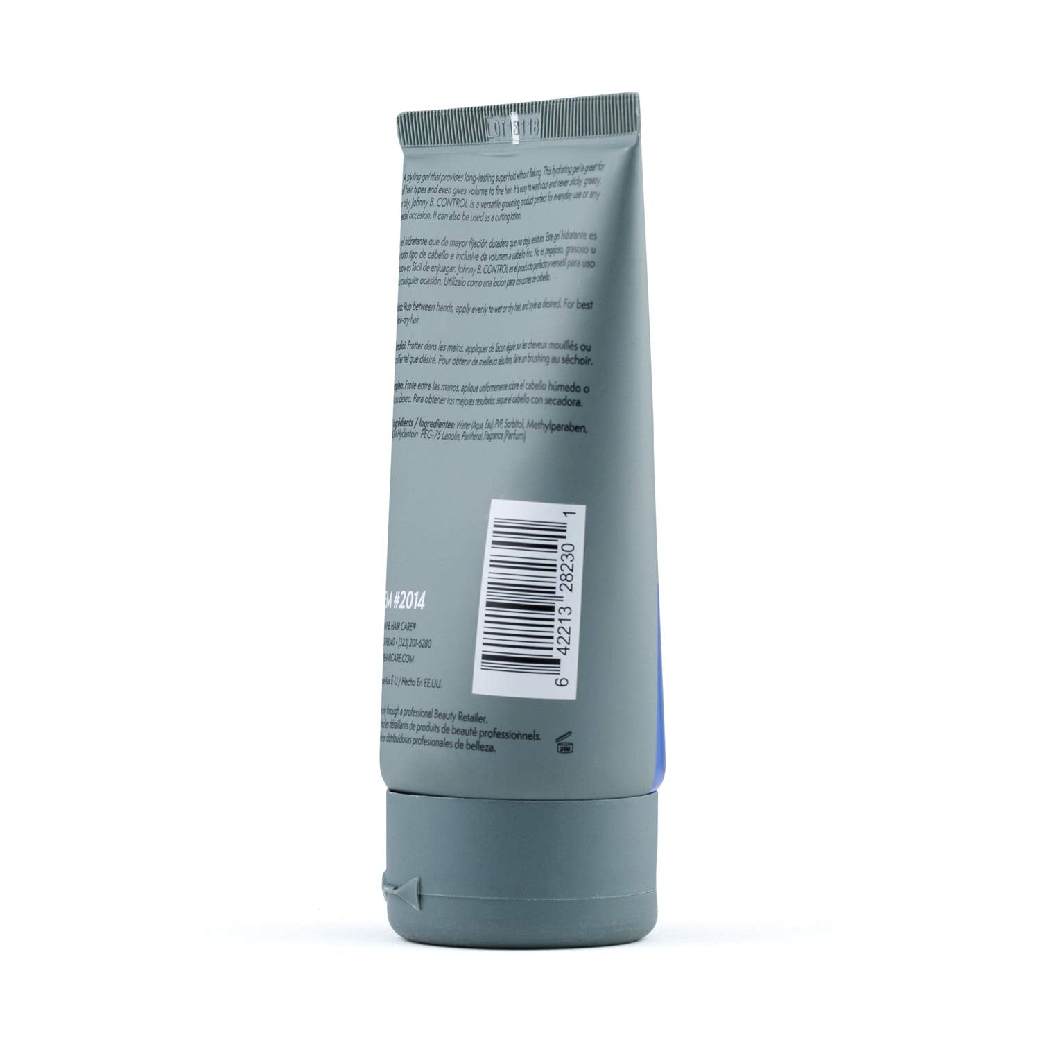 Applying JOHNNY B. Control gel for even hold on diverse hair types.