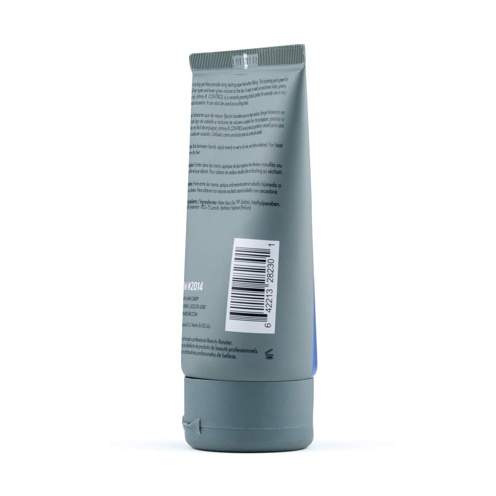 Applying JOHNNY B. Control gel for even hold on diverse hair types.