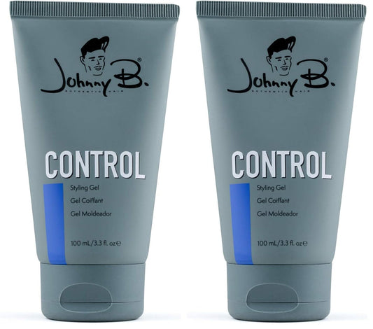 JOHNNY B. Control alcohol-free gel pack of 2 bottles for strong hold and shine