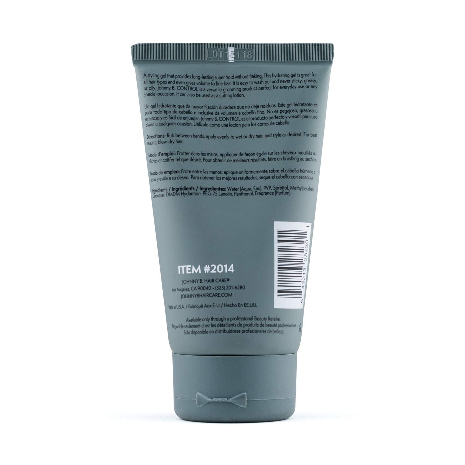 JOHNNY B. Control gel being applied for quick, controlled styling