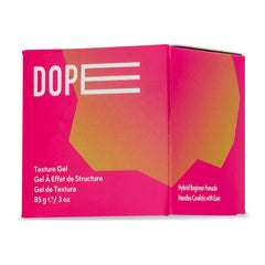 Johnny B. Dope Texture Gel bottle demonstrates strong hold with pliable finish for all hair types.