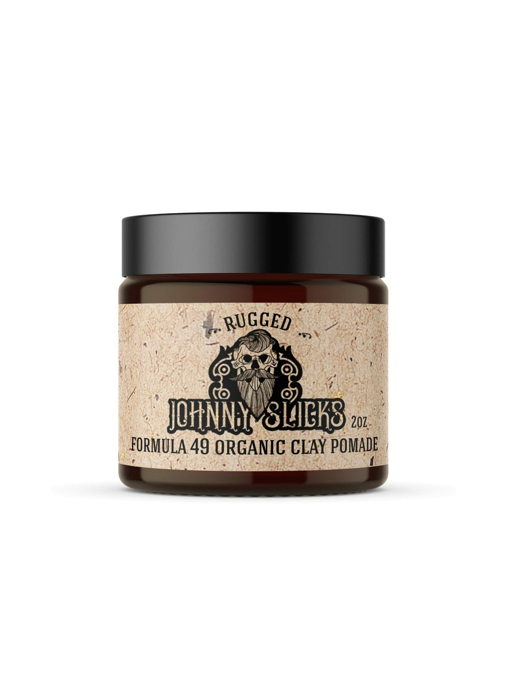 Johnny Slicks Formula 49 clay bottle pour demonstrates controlled application for firm styling.