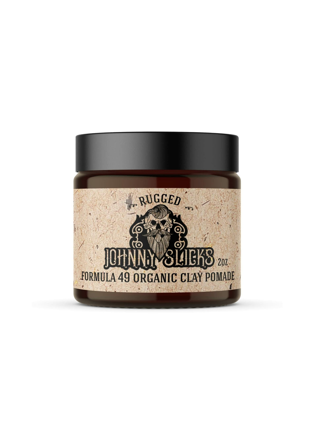 Johnny Slicks Formula 49 clay bottle pour demonstrates controlled application for firm styling.