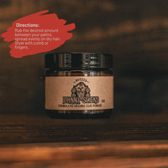 Johnny Slicks Formula 49 clay matte finish highlights a natural, non-greasy look.