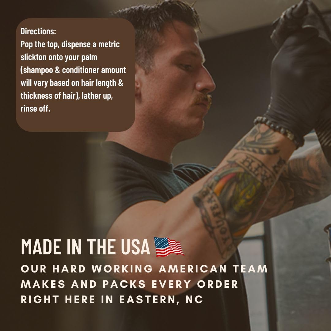 Made in USA, veteran-owned Johnny Slicks grooming line.