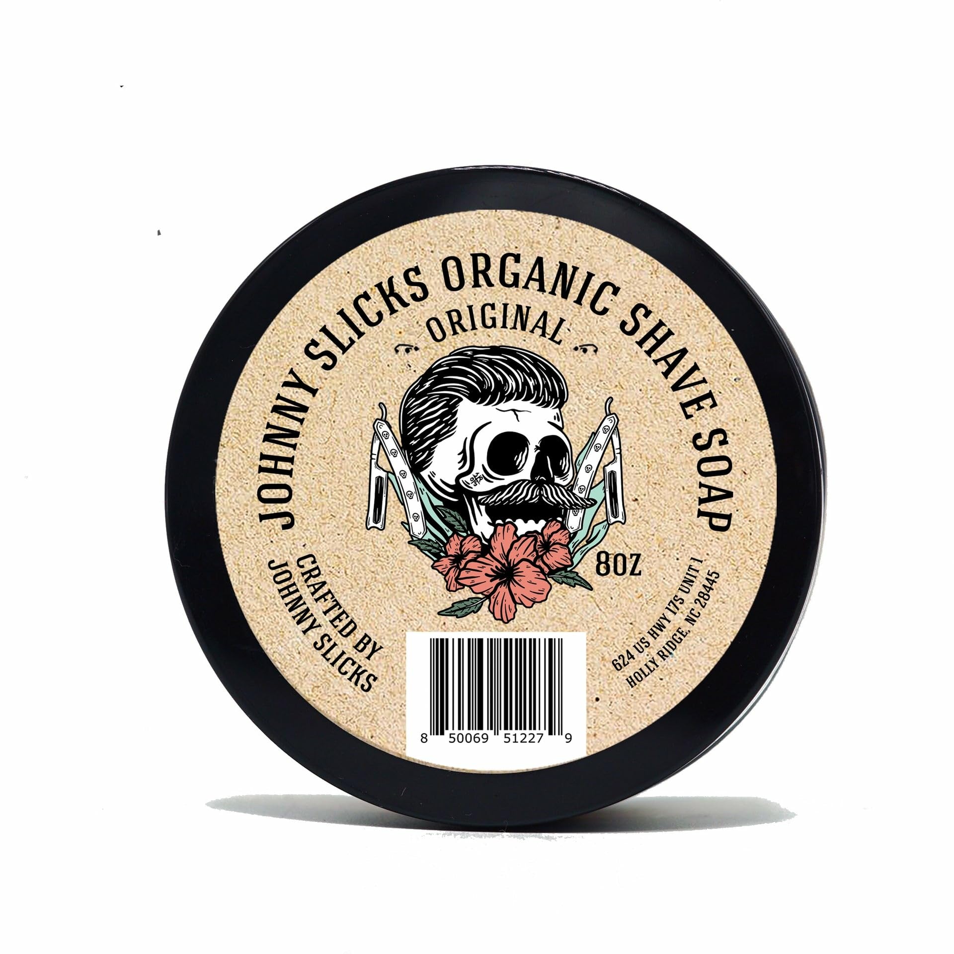 Johnny Slicks Organic Shave Soap lather close-up for a smoother, hydrated shave.