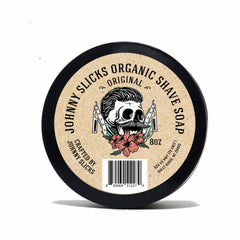 Johnny Slicks Organic Shave Soap lather close-up for a smoother, hydrated shave.