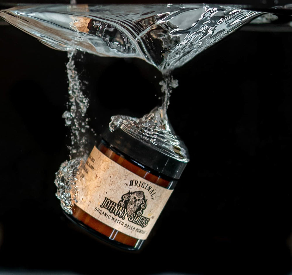 Johnny Slicks USA-made logo reassures veteran-owned craftsmanship and domestic production.
