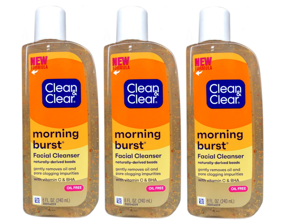 Johnson & Johnson Clean & Clear Morning Burst cleanser bottle delivers a refreshing, energizing morning cleanse.