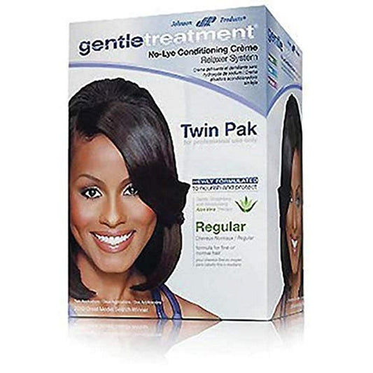 Johnson & Johnson Gentle Treatment twin pack packaging for at-home conditioning.