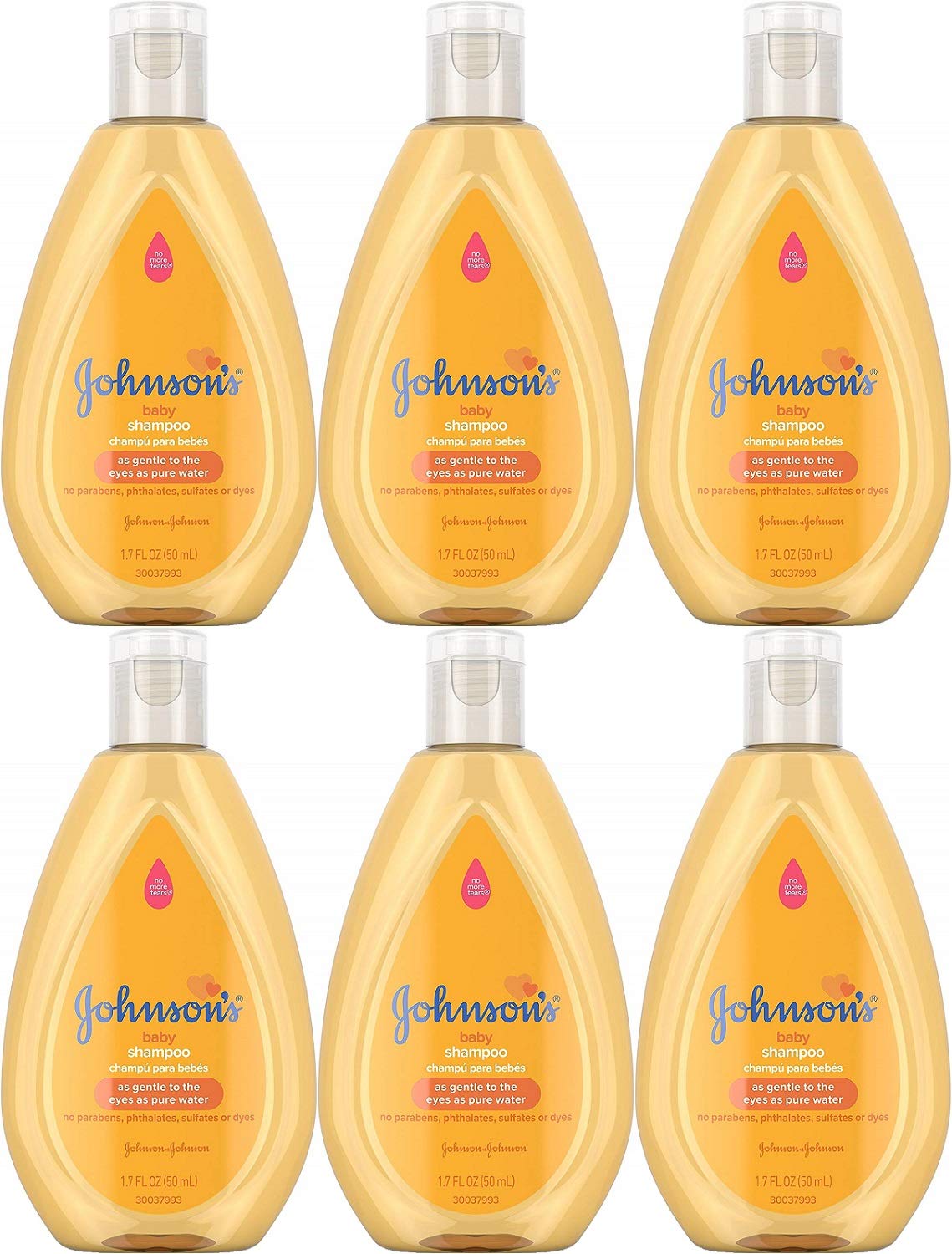 Johnson's Baby Shampoo travel-size bottle pack for gentle bath time cleansing