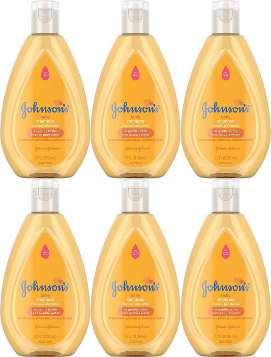 Johnson's Baby Shampoo travel-size bottle pack for gentle bath time cleansing