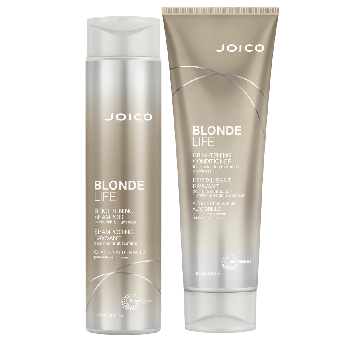 Joico Blonde Life brightening shampoo bottle pour for gentle cleansing of blonde hair