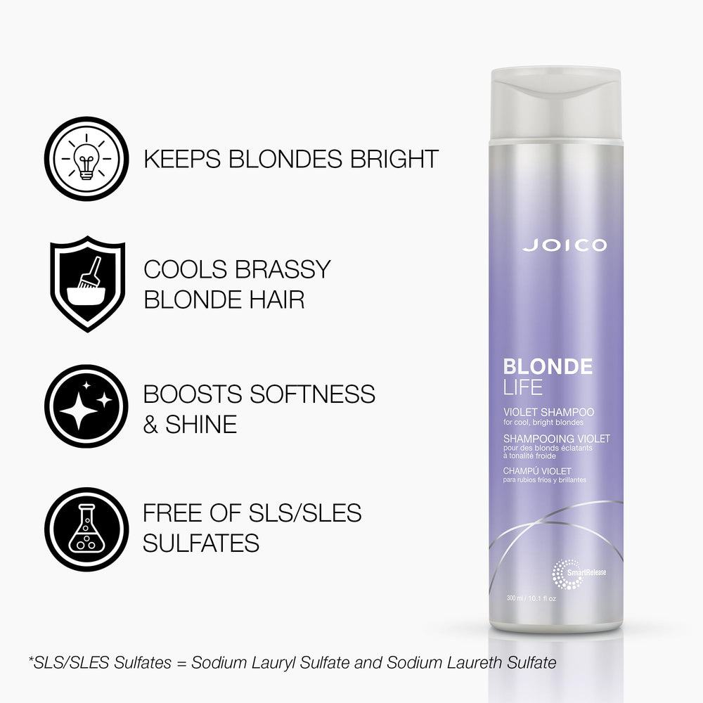 Joico Blonde Life conditioner bottle offering nourished detangled hair for bright blondes