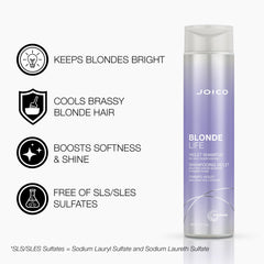 Joico Blonde Life conditioner bottle offering nourished detangled hair for bright blondes