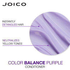 Joico Color Balance Purple Shampoo lather on hair for bright cool tones.