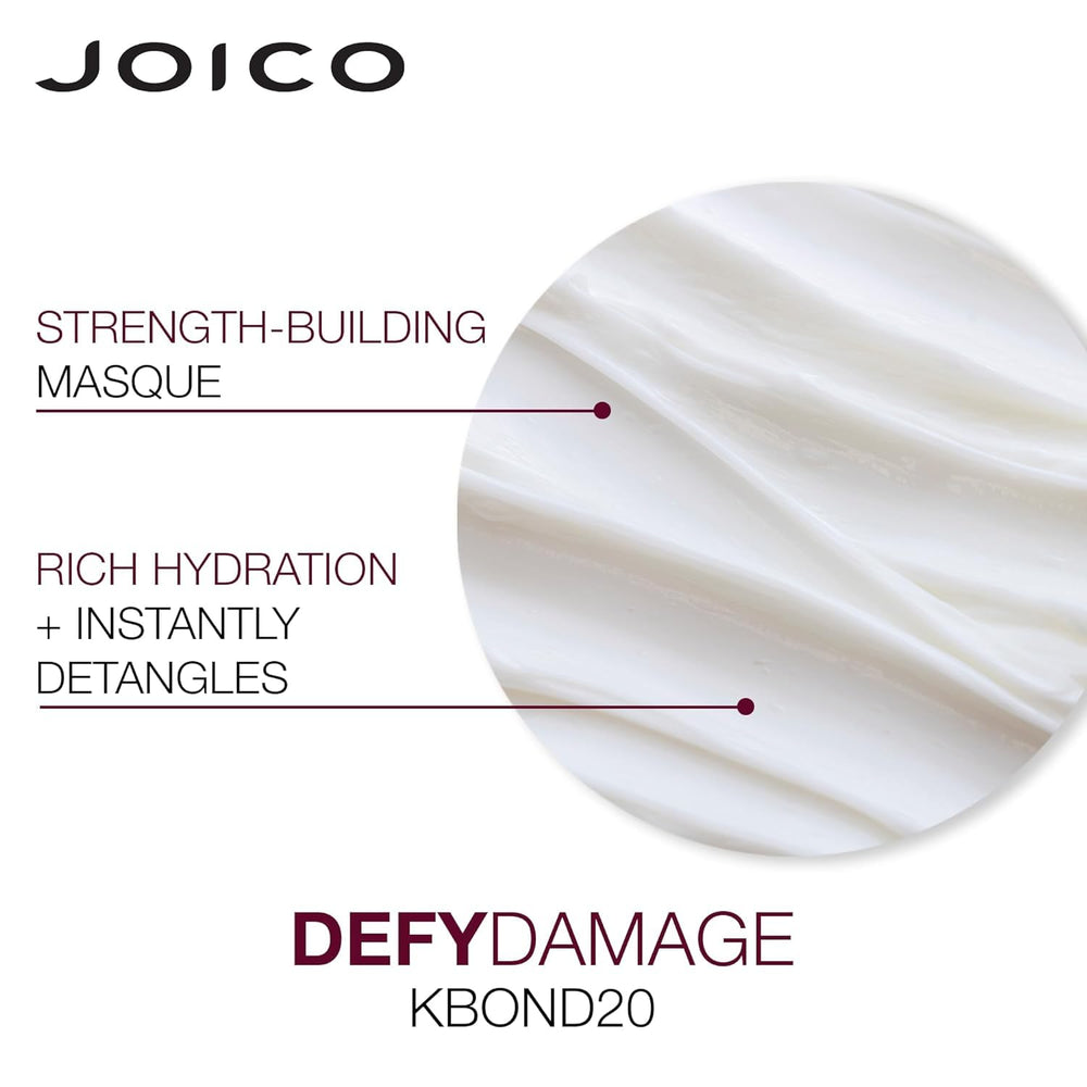 Joico Defy Damage KBOND20 Power Masque routine setup for weekly treatment.