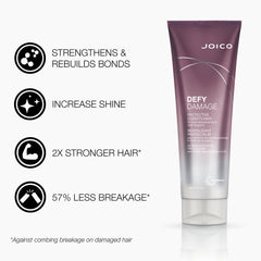 Joico Defy Damage shampoo lather close-up showing creamy texture.