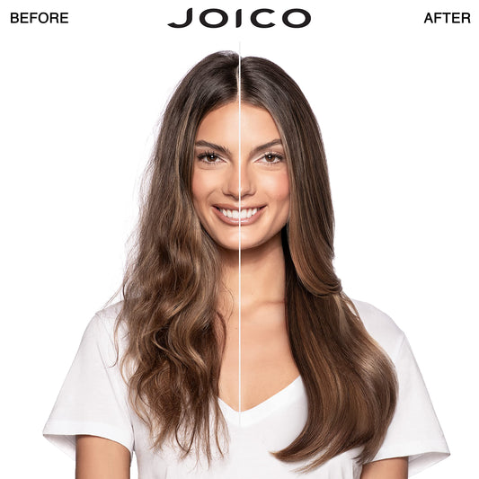 Joico Heat Hero mist on hair provides quick, even heat protection.