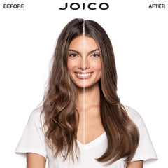 Joico Heat Hero mist on hair provides quick, even heat protection.