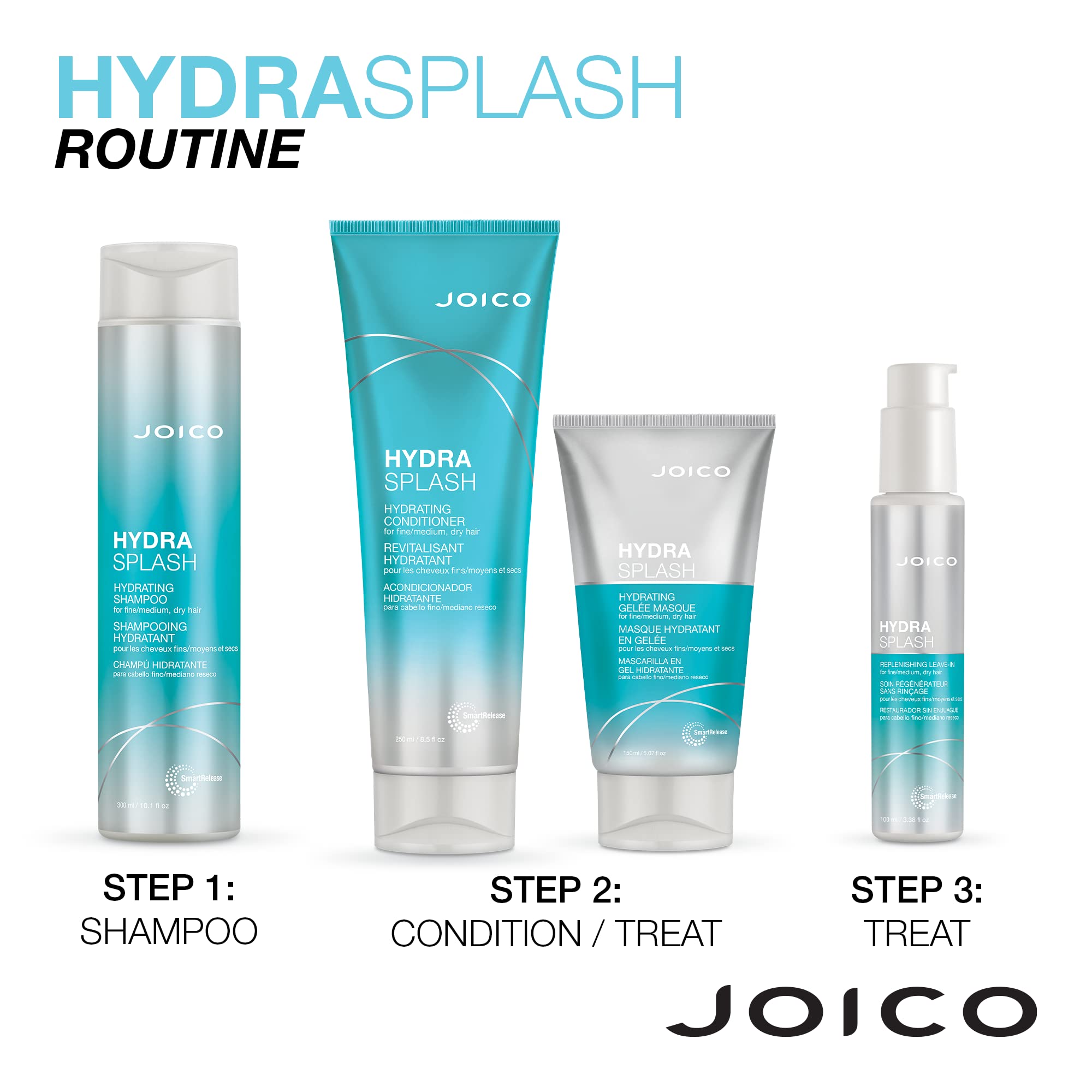 Joico Hydrasplash two-pack bottles ready for routine refreshment